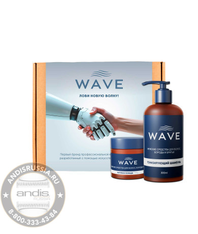 Подарочный набор для ухода за волосами Wave шампунь + помада W103